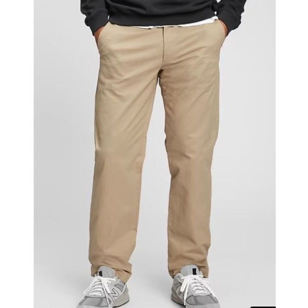 Gap Modern Khakis Relaxed Fit GapFlex Trouser Pants Mens Size 34 NWT Brown